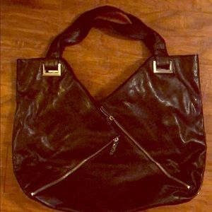 Kooba Black leather Satchel with zipper detail